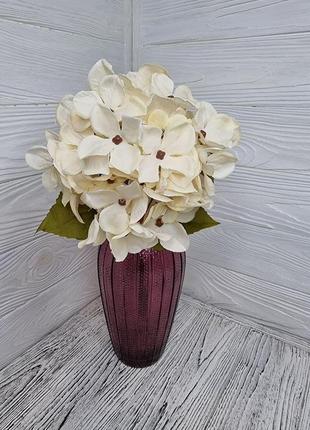 Искусственная ветка гортензия кремово-белая 36 см