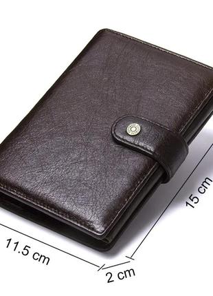 Шкіряний, високоякісний, вишуканий гаманець з кишенями, відділеннями для карт, чоловічий. cоntаст'ѕ3 фото