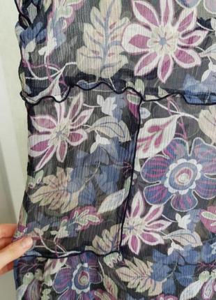 Шелковая блуза натуральный шелк жатка цветочный принт esprit3 фото