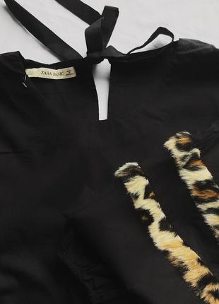 Крутая рубашка блуза оверсайз меховые вставки zara2 фото