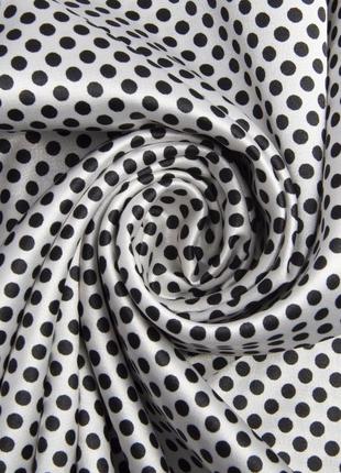 Ткань атлас горохи разноцветные конфети бело/черные №21 фото