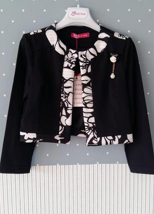 Укороченный жакет/пиджак sarah chole (италия) на 9-10 лет (размер 134-140)2 фото