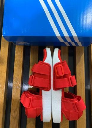 Сандалии босоножки женские adidas sandal red white червон7 фото