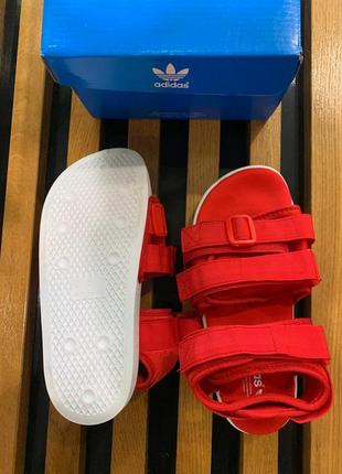 Сандалии босоножки женские adidas sandal red white червон10 фото