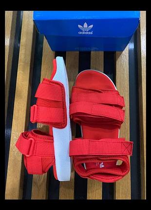 Сандалии босоножки женские adidas sandal red white червон1 фото