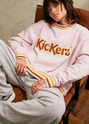 Рожевий оверсайз світшот толстовка унісекс kickers