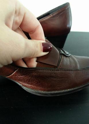 Туфлі лофери шкіра коричневі маленький каблук бренд litfoot5 фото