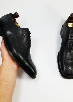 Borelli made in italy кожаные туфли броги оксфорды черного цвета3 фото