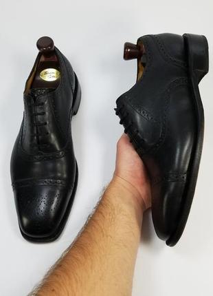 Borelli made in italy кожаные туфли броги оксфорды черного цвета2 фото