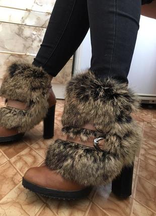 Зимние кожаные ботинки