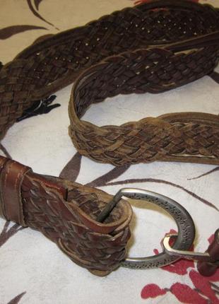 Плетений шкіряний ремінь на стегна з пряжкою