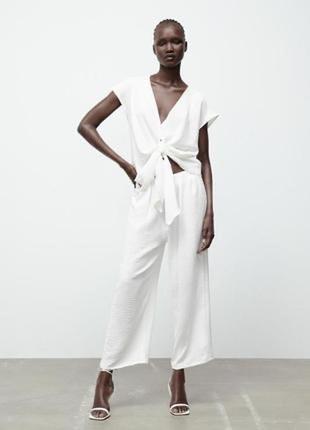 Білий топ zara з зав’язкою .