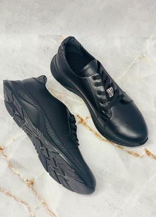 Кросівки натур шкіра чорні 36-43р всі кольори