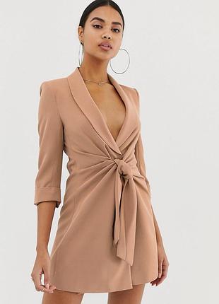 Блейзер кофейного цвета с завязкой 4th + reckless uk 10