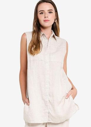 Рубашка без рукавов льняная h&amp;m