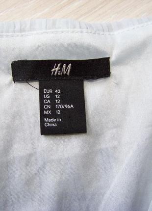 Нежно-голубое жатое платье без рукавов с асимметричным низом h&m l-xl5 фото