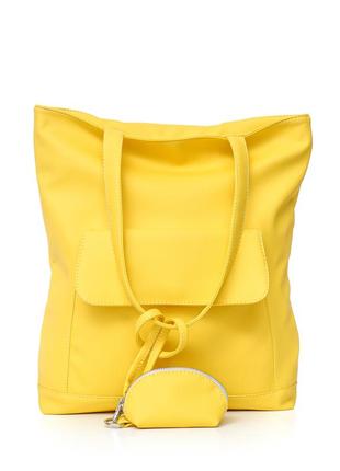 Жіноча сумка sambag shopper жовта2 фото