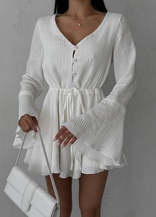 Комбез с рукавом клеш муслин хлопок