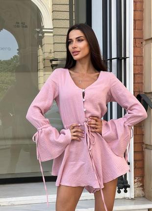 Комбез хлопок муслин с рукавом клеш