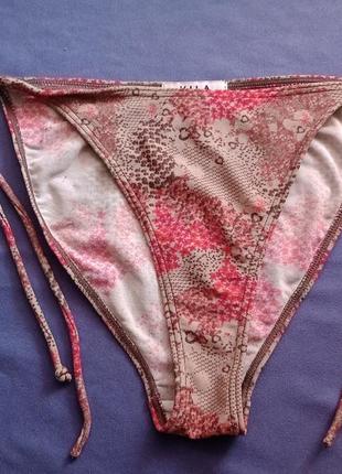 Фирменные трусики трусы низ от купальника на завязках питон