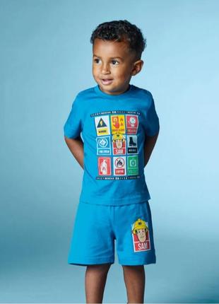 Піжама костюм футболка шорти на хлопчика пожежний сем3 фото