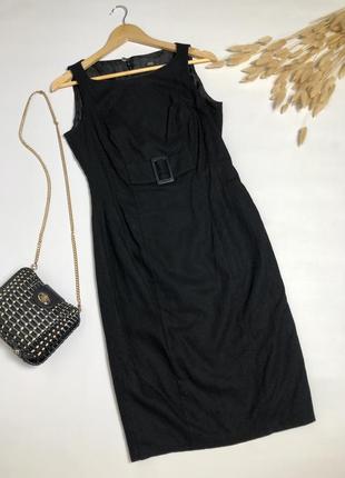Черное платье натуральная ткань лен вискоза1 фото