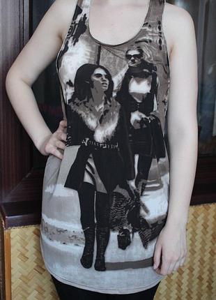 Летняя удлиненная майка-туника