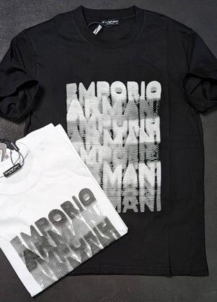 Брендовые мужские футболки armani / футболка армани черная5 фото