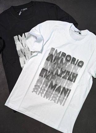 Брендовые мужские футболки armani / футболка армани черная6 фото