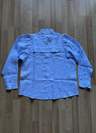 Рубашка льняная с оборками бренд jean paul2 фото