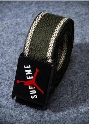 Ремінь на пояс supreme jordan collection хакі 110см