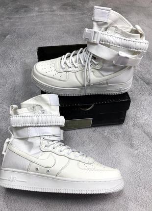 😍nike air force 1 sp high white😍кроссовки женские высокие осенние/весенние кроссовки найк, белые. жіночі кросівки найк форс білі високі2 фото