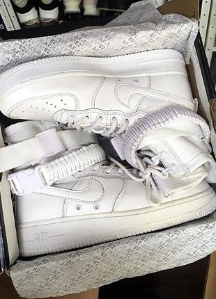 😍nike air force 1 sp high white😍кроссовки женские высокие осенние/весенние кроссовки найк, белые. жіночі кросівки найк форс білі високі8 фото