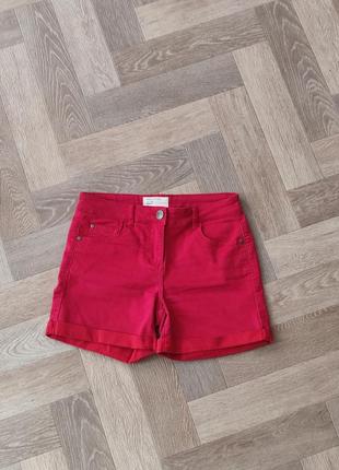 Red herring красные джинсовые стретчевые шорты