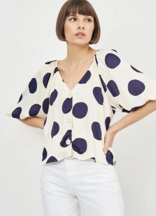 Характеристики блузка zara m молочная в горошек