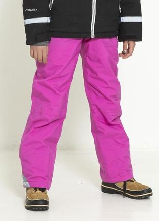 Нові лижні штани напівкомбінезон для дівчинки кольору фуксія 157 fun