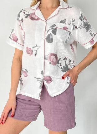 Жіночий комплект сорочка та шорти2 фото