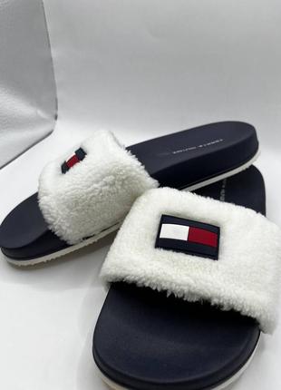 Жіночі шльопанці з хутром tommy hilfiger dezia sandal9 фото