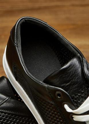 Мужские кеди кожа перфорация, чоловічі базові кеди з перфорованої шкіри