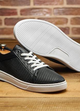 Мужские кеди кожа перфорация, чоловічі базові кеди з перфорованої шкіри