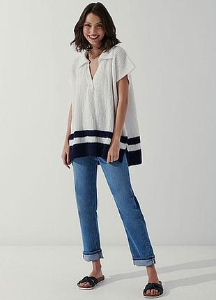 Пончо колорблок жилетка с воротником crew clothing company