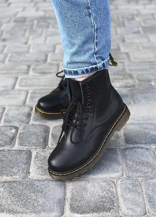 Крутые меховые ботинки dr martens  в черном цвете (осень-зима-весна)😍1 фото