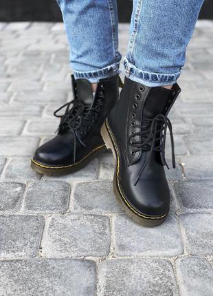 Крутые меховые ботинки dr martens  в черном цвете (осень-зима-весна)😍3 фото