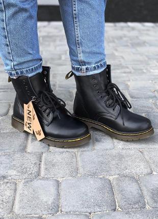 Крутые меховые ботинки dr martens  в черном цвете (осень-зима-весна)😍6 фото