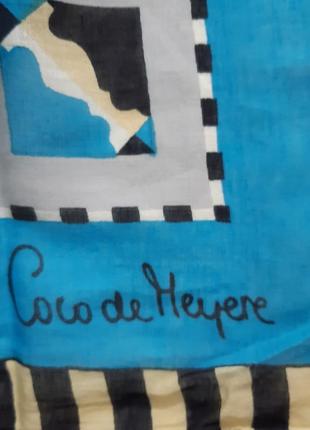 Шарф, шаль, палантин, коллекционный подписной, коттон, coco de heyere.