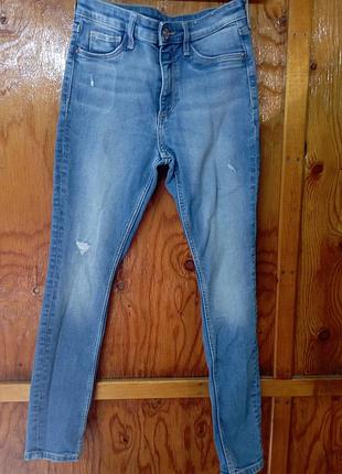 Джинси скінні рванка для дівчинки skinny fit& denim, eur 140, 9-10  років