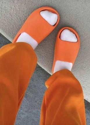 👟 шлепанцы adidas yeezy slide «orange’ / наложка bs👟4 фото