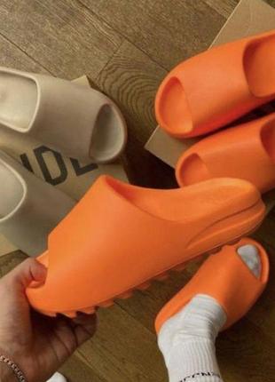 👟 шлепанцы adidas yeezy slide «orange’ / наложка bs👟7 фото