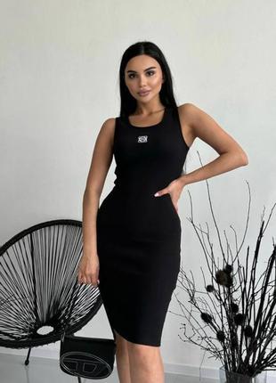 Платье майка в стиле loewe черная