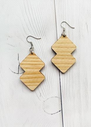 Серьги деревянные (натуральный ясень)